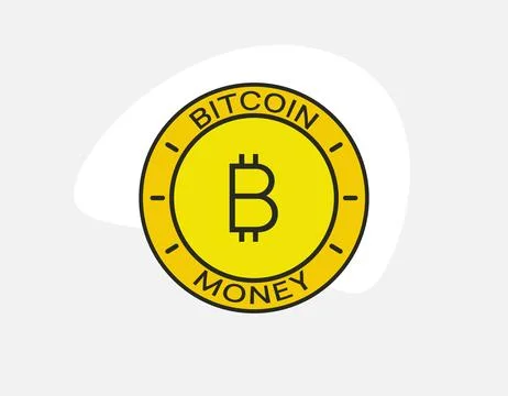 Bitcoin coin. Cryptocurrency, blockchain, mining. Gold coin with bitcoin si.. Stock Illustration