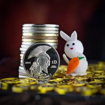 Bitcoin coin. Cryptocurrency concept. Stock Photos