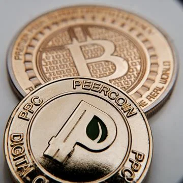Bitcoin coin cryptocurrency Stock Photos