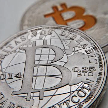Bitcoin coin cryptocurrency Stock Photos