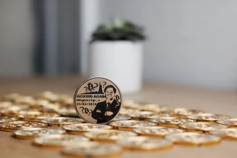Bitcoin coin cryptocurrency Stock Photos