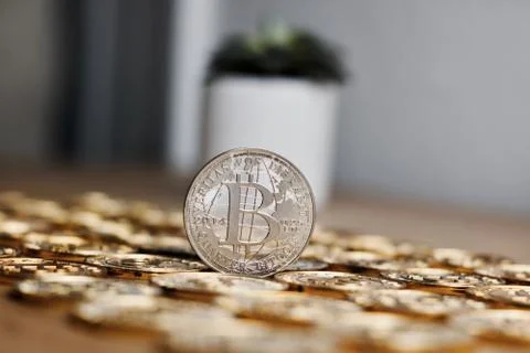 Bitcoin coin cryptocurrency Stock Photos