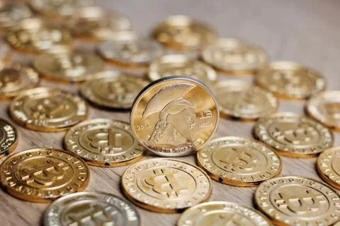 Bitcoin coin cryptocurrency Stock Photos