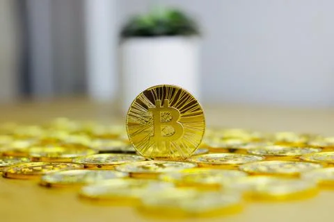 Bitcoin coin cryptocurrency Stock Photos
