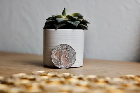 Bitcoin coin cryptocurrency Stock Photos