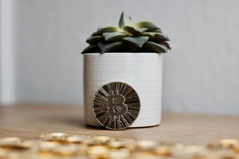 Bitcoin coin cryptocurrency Stock Photos