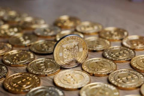 Bitcoin coin cryptocurrency Stock Photos
