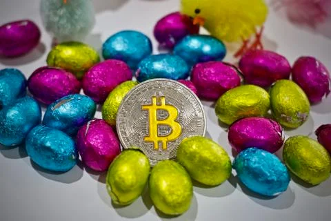 Bitcoin coin easter concept Foto stock