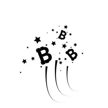 Bitcoin coin with fast speed firework. Abstract Falling bitcoin- Black Shooting Stock Illustration