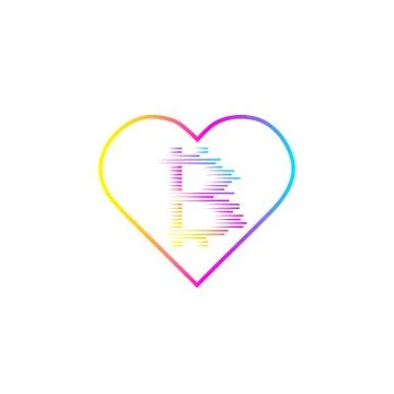 Bitcoin coin with fast speed motion lines and heart Stock Illustration