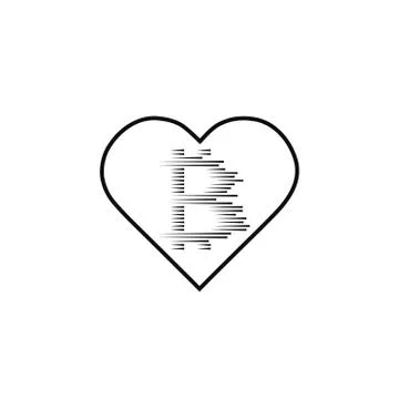 Bitcoin coin with fast speed motion lines and heart Stock Illustration