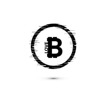 Bitcoin coin with fast speed motion lines and glitch frames set. Geometric Illustrazione stock