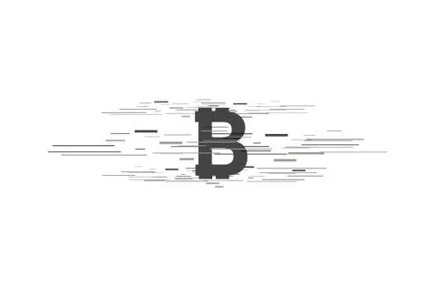 Bitcoin coin with fast speed motion lines Stock Illustration