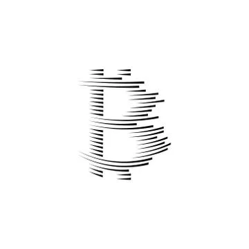 Bitcoin coin with fast speed motion lines Stock Illustration