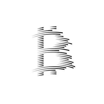 Bitcoin coin with fast speed motion lines Stock Illustration