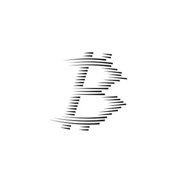 Bitcoin coin with fast speed motion lines Stock Illustration