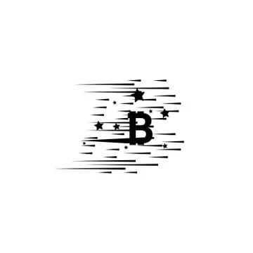 Bitcoin coin with fast speed motion lines Stock Illustration