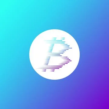 Bitcoin coin with fast speed motion lines Stock Illustration