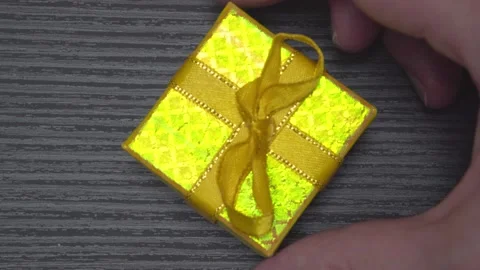 Bitcoin coin in a gift box. Gift concept. Stock Footage 166865581