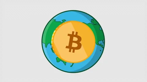 Bitcoin Coin Globe Rotation Animation Stock Footage 341750205