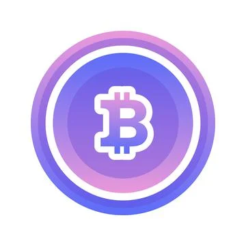 Bitcoin coin gradient logo design template icon Stock Illustration