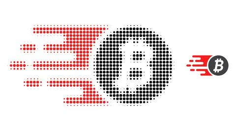 Bitcoin Coin Halftone Dot Icon 스톡 일러스트