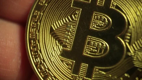 Bitcoin Coin In Hands Of Man Stock Footage 83213161