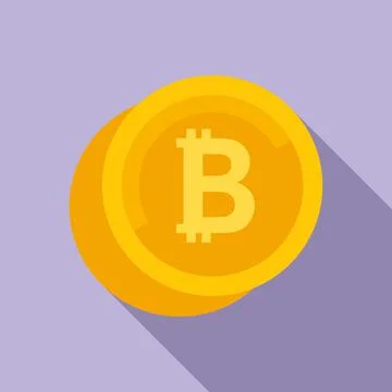 Bitcoin coin icon flat vector. Crypto money Illustrazione stock