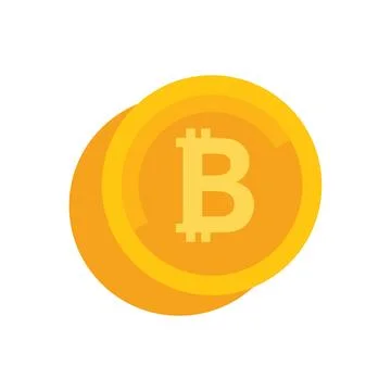 Bitcoin coin icon flat vector. Crypto money Ilustración de archivo