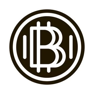 Bitcoin coin icon Vector Glyph Illustration 스톡 일러스트
