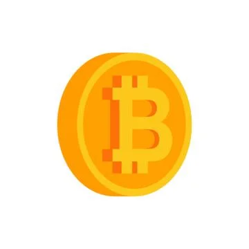 Bitcoin coin isolated. Crypto currency symbol. Virtual money sign. Vector ill Stock Illustration