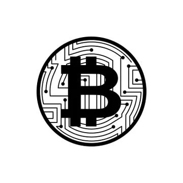 Bitcoin coin isolated. Crypto currency symbol. Virtual money sign. Vector ill Stock Illustration