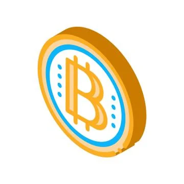 Bitcoin coin isometric icon vector illustration 스톡 일러스트