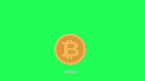 Bitcoin Coin is jumping on Green Screen background. Bitcoin Coin bouncing Stock Footage 274529843