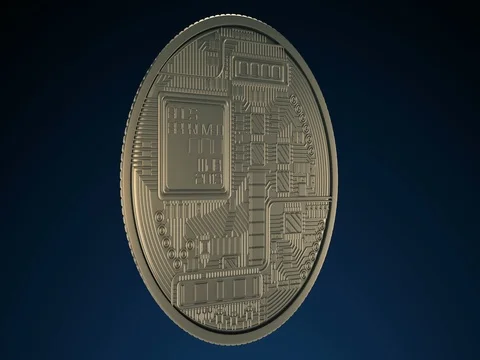 BITCOIN coin loop Stock Footage