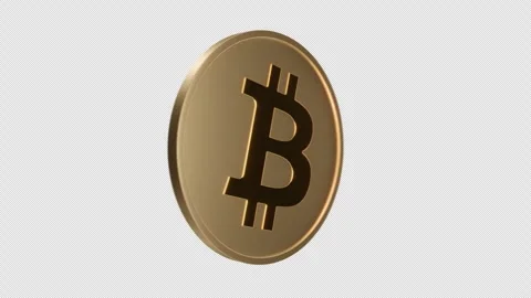 Bitcoin coin - loop rotation on itself on black background - Ultra HD animation Stock Footage 271083329