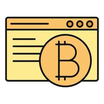 Bitcoin coin showing on web browser interface Stock Illustration