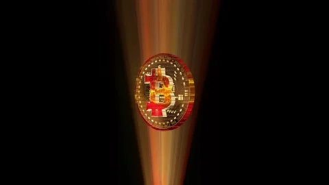 Bitcoin coin spinning in place Stock Footage 276685733