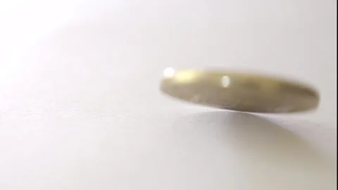 Bitcoin coin spinning on surface Stock Footage 315013022