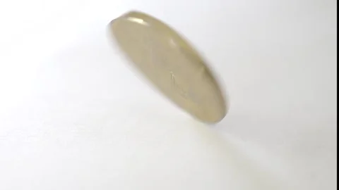 Bitcoin coin spinning on surface Stock Footage 315013086