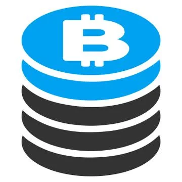 Bitcoin Coin Stack Flat Icon 库存插图