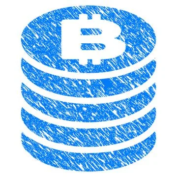 Bitcoin Coin Stack Grunge Icon Illustrazione stock