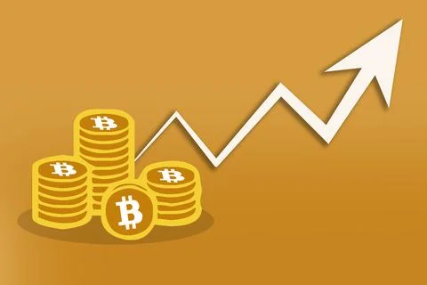 Bitcoin coin stack illustration Stock Illustration