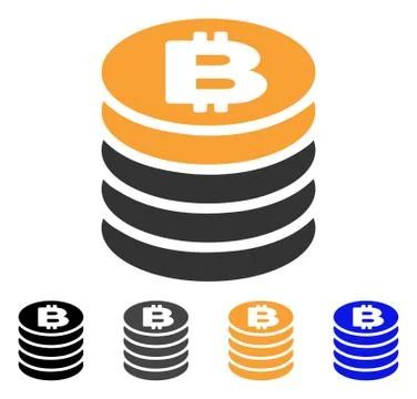 Bitcoin Coin Stack Vector Icon Stock Illustration