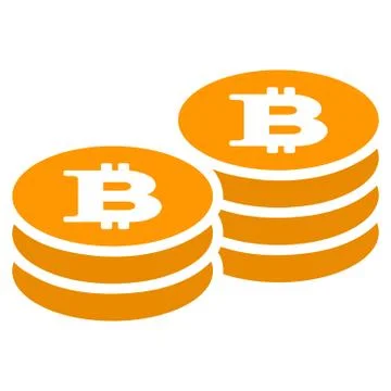 Bitcoin Coin Stacks Flat Icon Stock Illustration