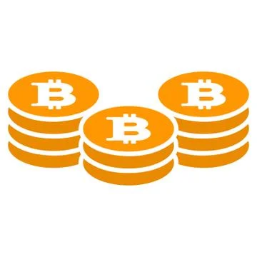 Bitcoin Coin Stacks Flat Icon 스톡 일러스트