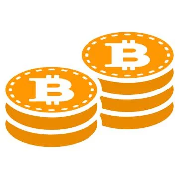 Bitcoin Coin Stacks Flat Icon 스톡 일러스트