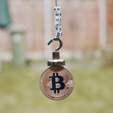 Bitcoin coin wallet Stock Photos
