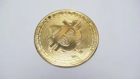 Bitcoin coin on white background Stock Footage 158873937