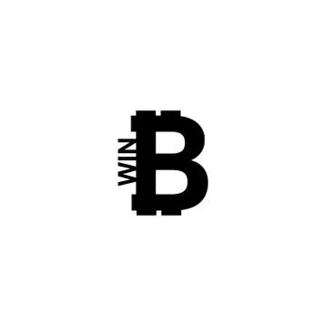 Bitcoin coin with win 스톡 일러스트